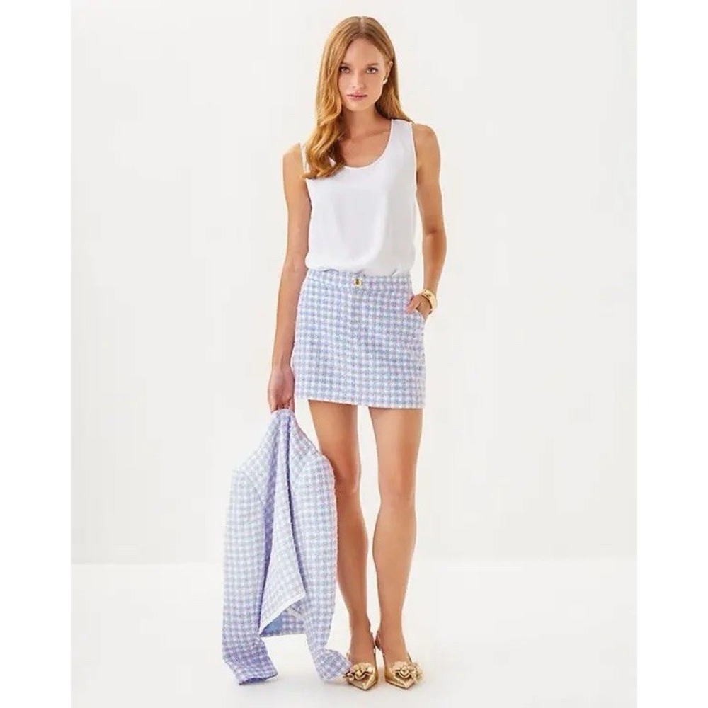 Lilly Pulitzer Colette Mini Skort Boucle Fabric Preppy Office Skirt Women's 8 - Picture 2 of 14